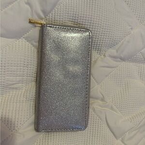 Silver Glitter Phone Wallet Case